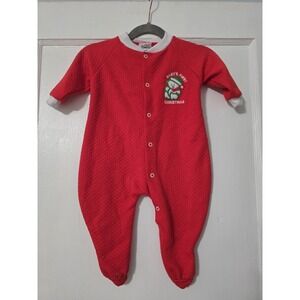 Vintage Baby's First Christmas Sleeper Basic Editions Size 3/6 Months
